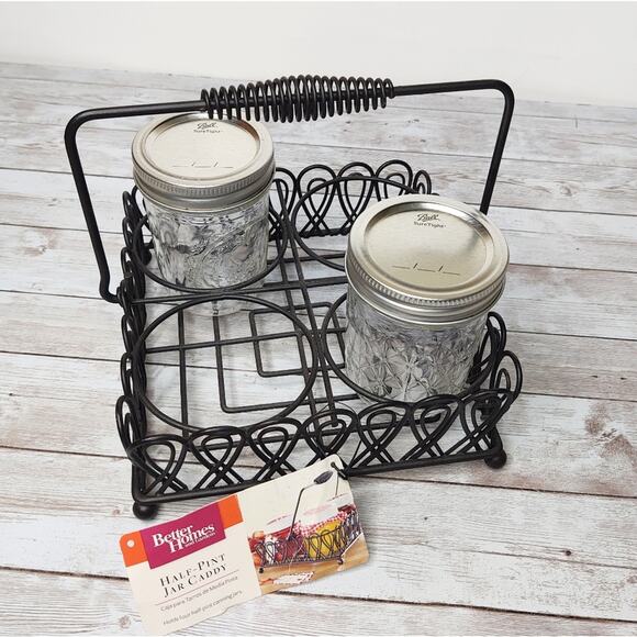 Better Homes and Gardens Metal Half Pint Jar Caddy NWT - Picture 1 of 8